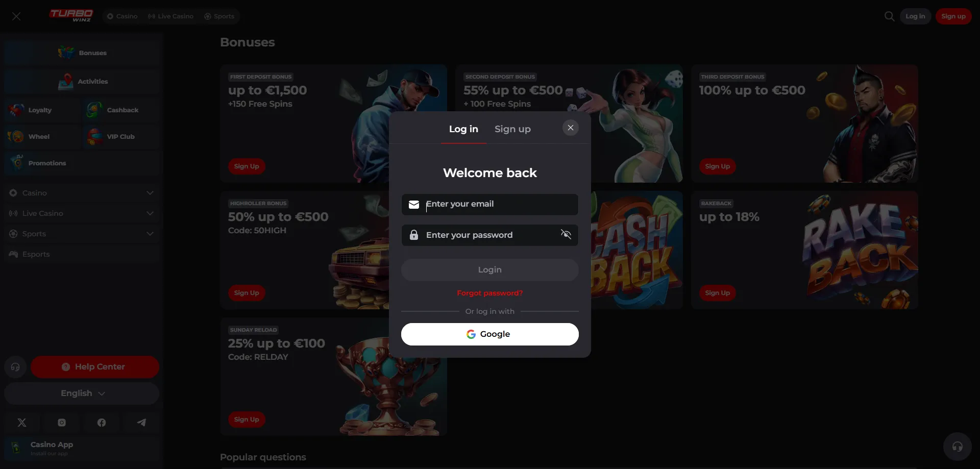 Sicurezza account Turbowinz Casino licenza e protezione dati